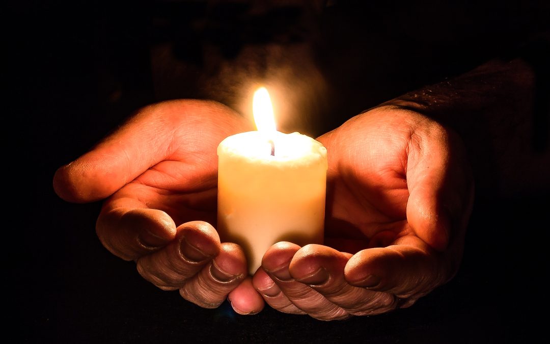 hands, open, candle