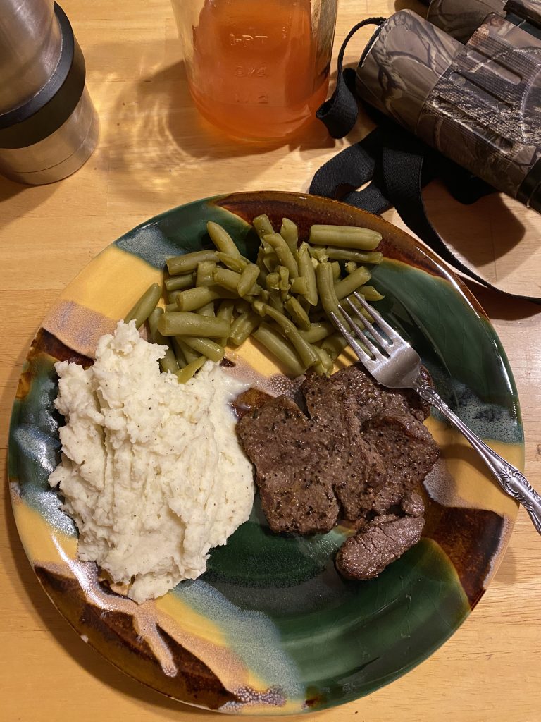 Elk dinner waiting to be eaten.