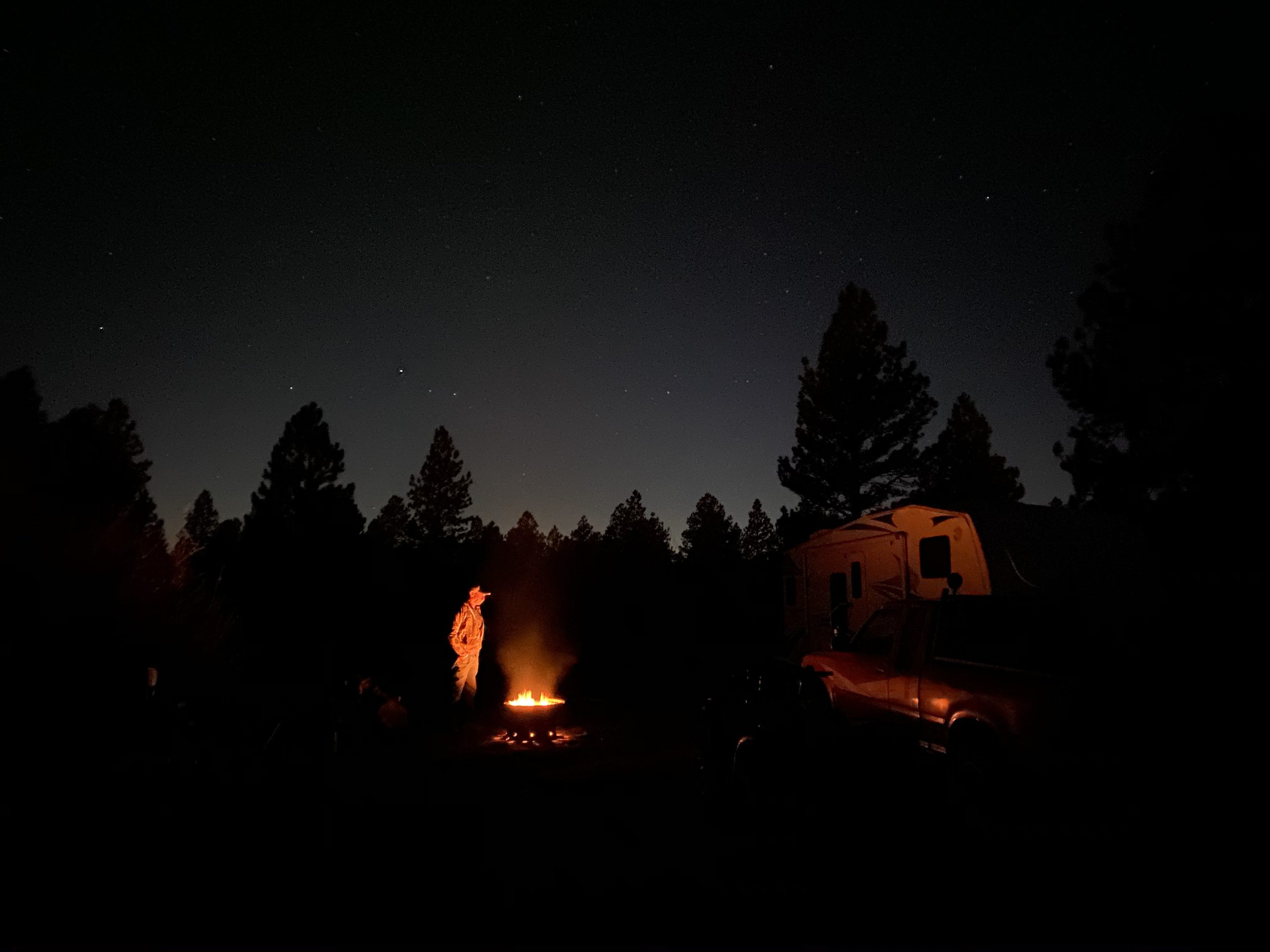 Hunting Campfire Under Stars